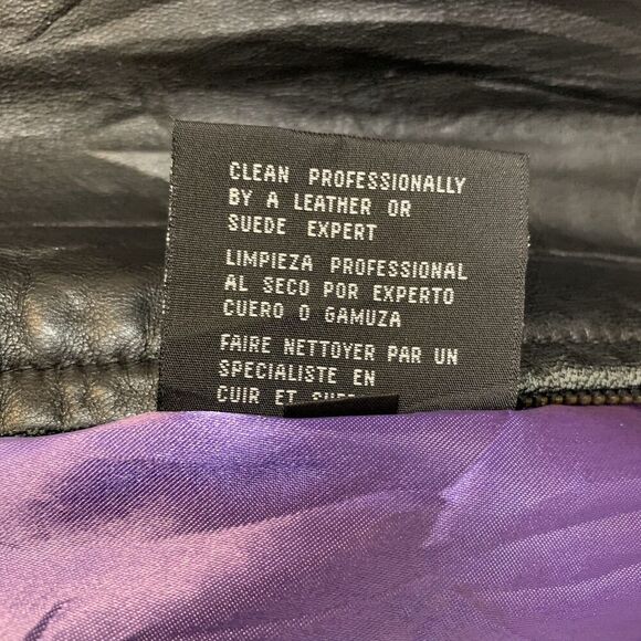 ColeBrook & Co Women’s Small Black Leather Jacket Motorcycle Slip Pockets Zip Up - Picture 5 of 7